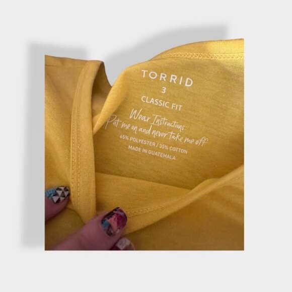 NWT torrid Classic Fit Golden Yellow Tee 3X - Picture 2 of 7